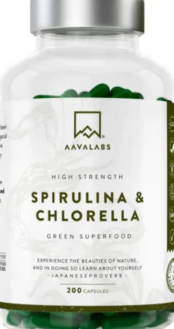 Aavalabs Spirulina & Chlorella Komplex Vegan 200 Kapseln