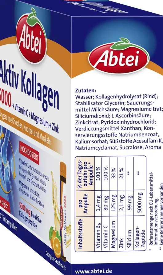 Abtei Aktiv Kollagen 5000 10 X 25 ml Ampullen