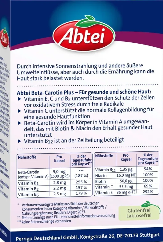 Abtei Beta - Carotin Plus 50 Kapseln