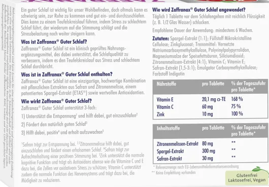 Abtei Expert Zaffranax Guter Schlaf 20 Tabletten