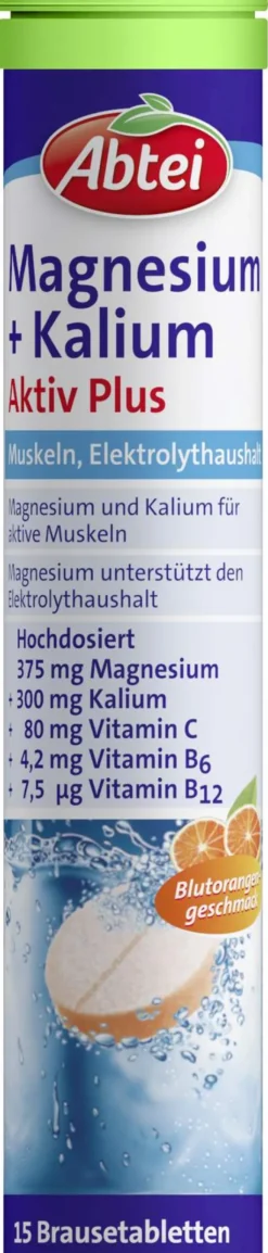 Abtei Magnesium + Kalium Aktiv Plus 15 Brausetabletten
