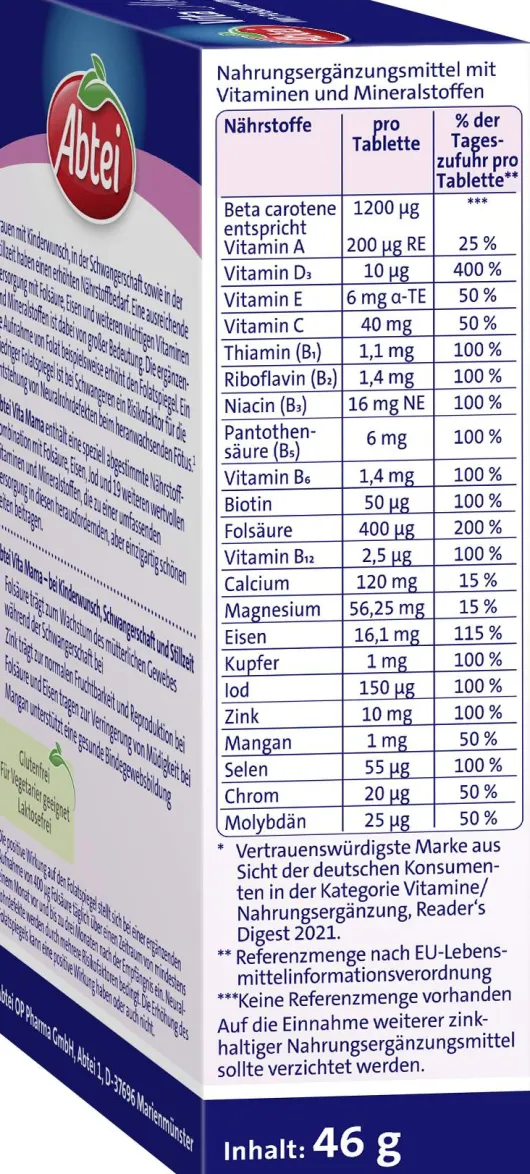 Abtei Vita Mama 60 Tabletten