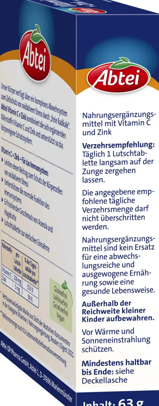 Abtei Vitamin C Plus Zink Lutschtabletten
