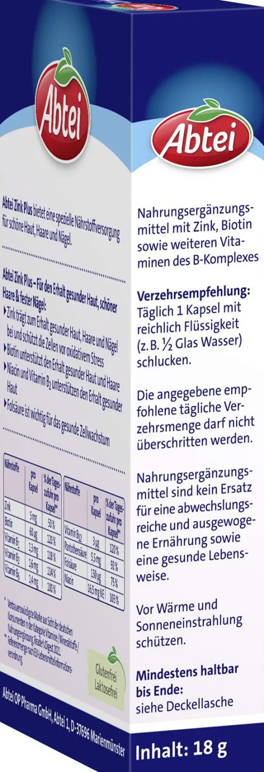 Abtei Zink Plus Naehrstoff 32 Kapseln
