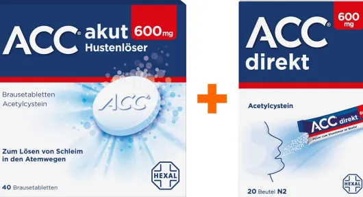ACC akut 600 40 Brausetabletten + ACC direkt 600 mg Pulver 20 Beutel