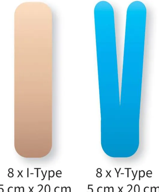 AcuTop Precut Kinesiologie Tape Knie 5 x 20 cm I-Type + Y-Type je 8 Stück