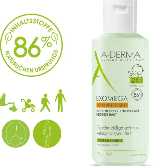 A-Derma Exomega Control Reinigungsgel 2in1 200 ml