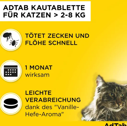 AdTab 48 mg für Katzen (2-8 kg) 3 Kautabletten