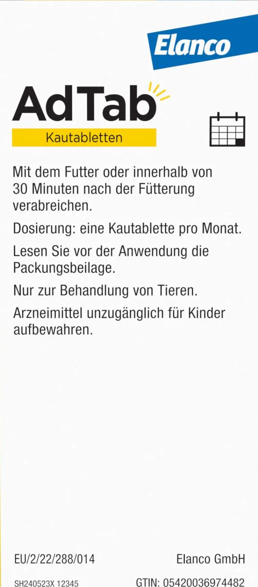 AdTab 48 mg für Katzen (2-8 kg) 3 Kautabletten
