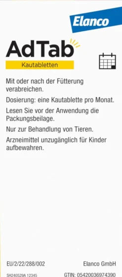 AdTab 56 mg für sehr kleine Hunde (1,3-2,5 kg) 3 Kautabletten