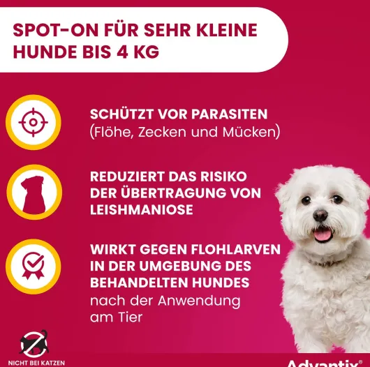 Advantix Spot-On Hund bis 4 kg 4 x 0,4 ml Lösung