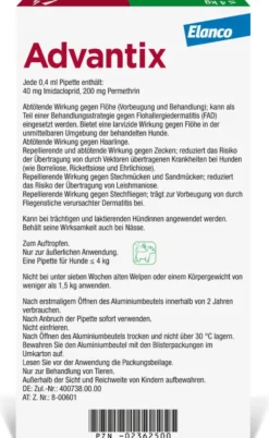 Advantix Spot-On Hund bis 4 kg 4 x 0,4 ml Lösung