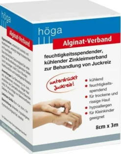 Alginat Verband 8 cm X 3 M Kühlender Zinkleimverb.1 Stk