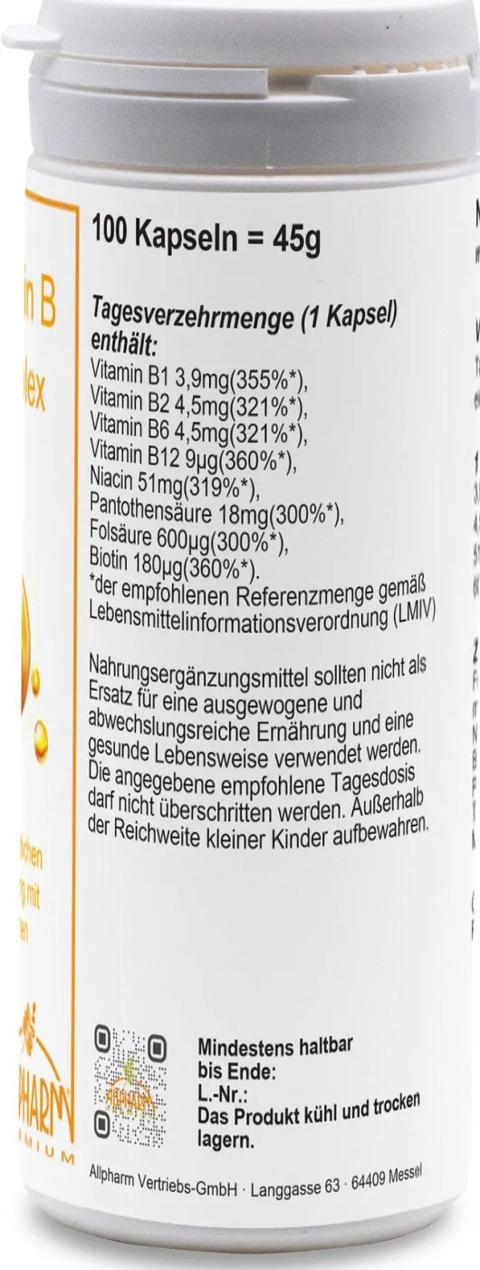 Allpharm Vitamin B Komplex 100 Kapseln