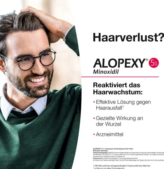 Alopexy 5% Lösung zur Anwendung auf der Haut 3 x 60 ml Lösung