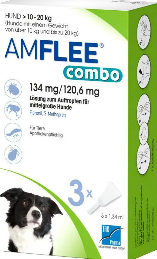 Amflee Combo 134 mg - 120,6 mg Spot-On Lösung Für Mittelgroße...