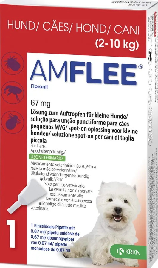 Amflee 67 mg Spot-On Lösung Für Kleine Hunde 2 - 10 KG 3 Stück