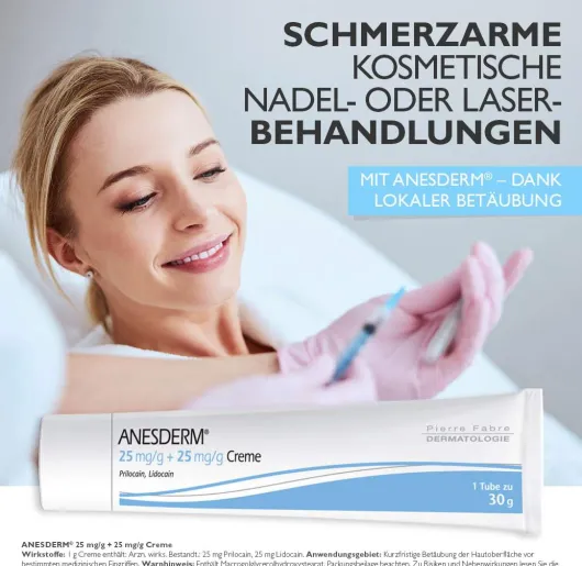 Anesderm 25 mg pro g + 25 mg pro g Creme 30 g