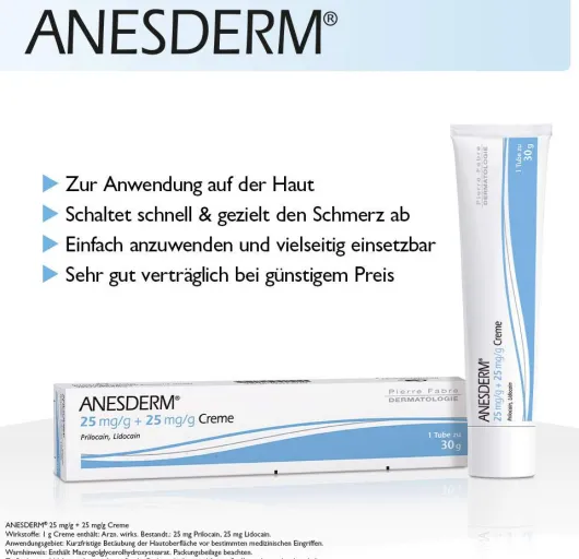 Anesderm 5 X 5 G Creme Plus 10 Pflaster