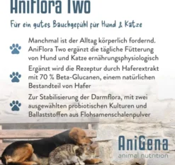 Aniflora Two Darmbakterien + Flohsamenschalen für Hunde & Katzen 125 g Pulver