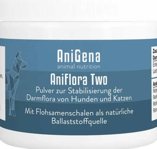 Aniflora Two Darmbakterien + Flohsamenschalen für Hunde & Katzen 125 g Pulver