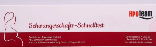 Apoteam Schwangerschafts-Schnelltest 20 Mlu Je ml