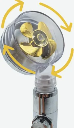 Aquadon EcoTornado wassersparender Duschkopf gold
