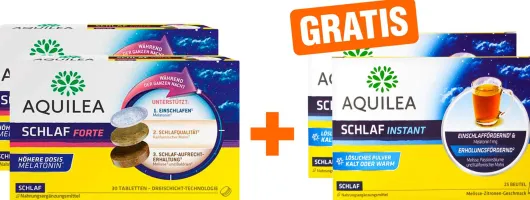 Aquilea Schlaf forte 2 x 30 Tabletten + gratis Aquilea Schlaf Instant Pulver 2 x 25 Beutel
