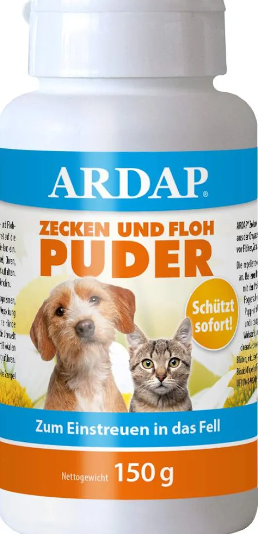 Ardap Zecken-Und Floh-Puder Für Hunde und Katzen 150 G