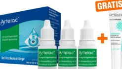 Artelac 3x10ml Augentropfen + gratis Optolind Empflindl. Haut Augenpflege 15 ml