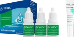 Artelac 3x10ml Augentropfen + gratis Optolind Empflindl. Haut Augenpflege 15 ml