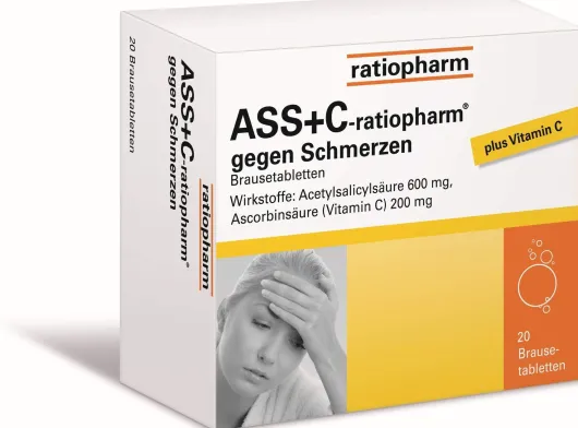 ASS+C-ratiopharm gegen Schmerzen 20 Brausetabletten
