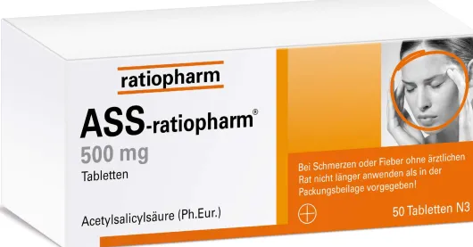 ASS Ratiopharm 500 mg 50 Tabletten