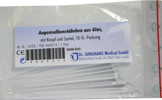 Augensalbenstäbchen 16700 Mit Knopf und Spatel 10 Stück