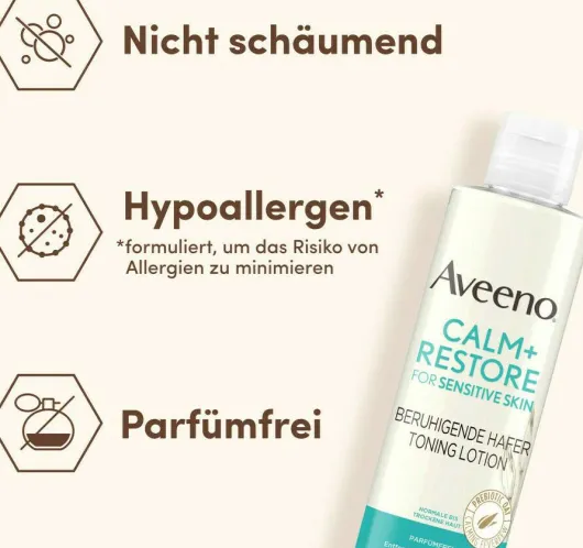Aveeno Calm+ Restore beruhigende Hafer Toning Lotion 200 ml