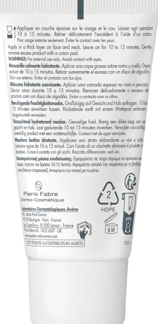 Avene beruhigende Feuchtigkeitsmaske 50 ml
