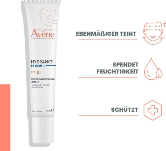 Avene Hydrance BB leicht Feuchtigkeitsemulsion getönt 40 ml + Avene Beruhigende Augencreme 15 ml