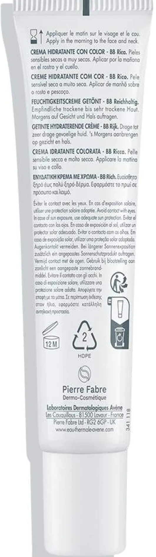 Avene Hydrance BB-REICHHALTIG Feuchtigkeitscreme getönt SPF 30 40 ml