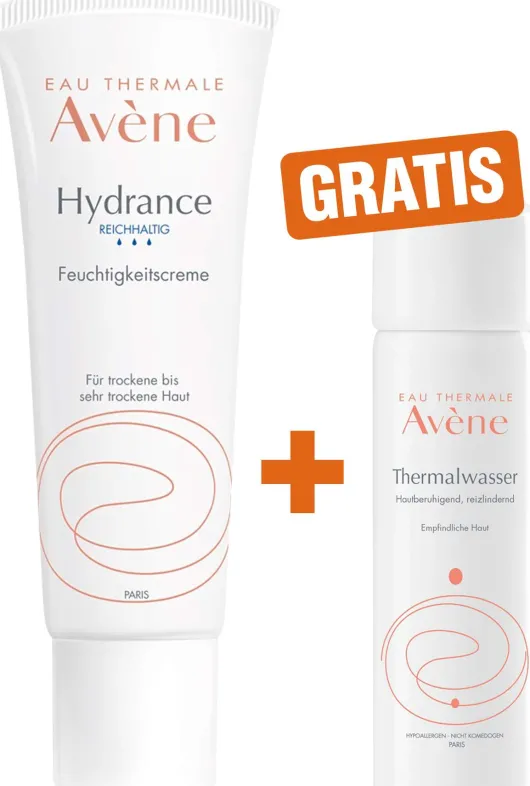 Avene Hydrance reichhaltige Feuchtigkeitscreme 40 ml + gratis Thermalwasserspray 50 ml