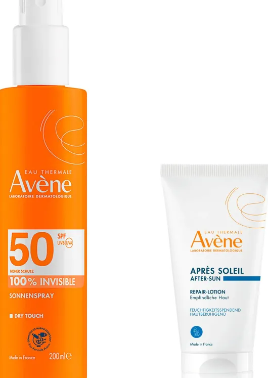 Avene Sonnenspray SPF 50 200 ml + gratis Avene Repair - Lotion nach der Sonne 50 ml