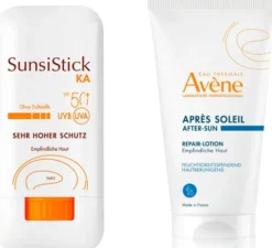 Avene SunsiStick KA SPF 50+ 20 g Stift + gratis Avene Repair - Lotion nach der Sonne 50 ml
