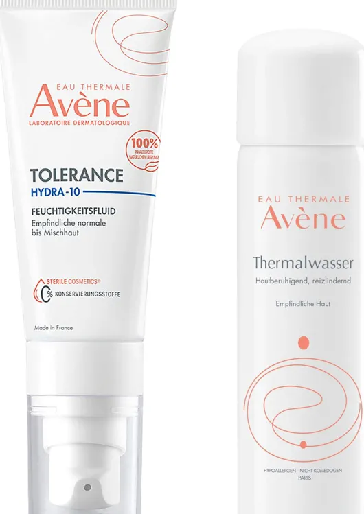 Avene Tolerance Hydra-10 Feuchtigkeitsfluid 40 ml + gratis Avene Thermalwasser Spray 50 ml