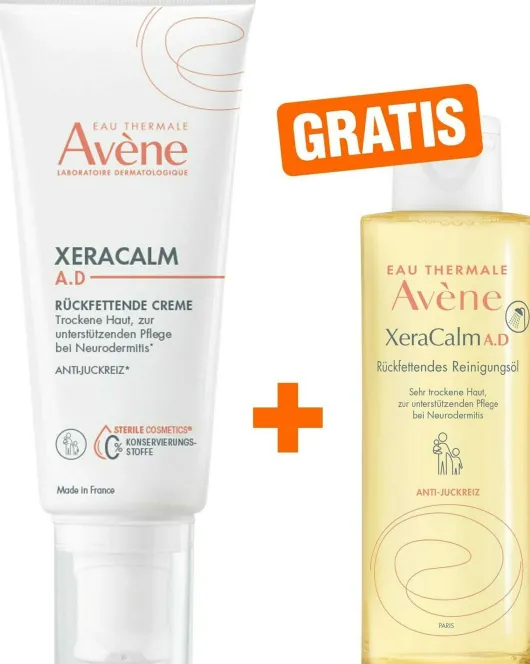 Avene Xeracalm A.D. 200 ml Creme + gratis XeraCalm Reinigungsöl 100 ml