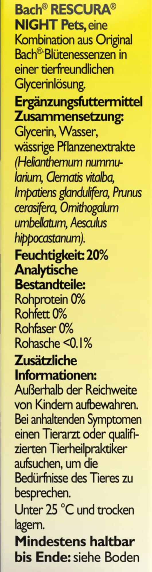 Bach Original Rescura Night Pets 10 ml Tropfen