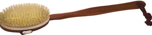 Badebürste mit Naturborsten aus Holz, dunkel gebeizt