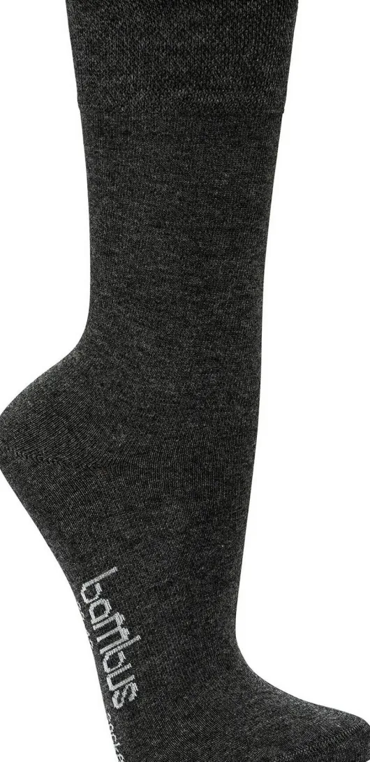 Bambus Wellness-Socken 43-46 Anthrazit 3 Paar + gratis Latschenkiefer Einreibung 250 ml