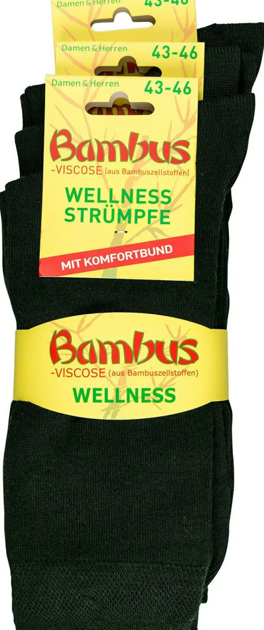 Bambus Wellness-Socken 43-46 Anthrazit 3 Paar