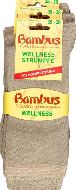 Bambus Wellness-Socken 35-38 Beige 3 Paar
