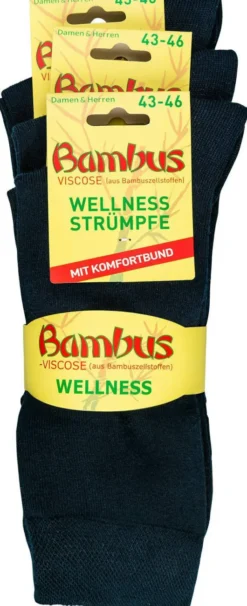 Bambus Wellness-Socken 43-46 Jeansblau 3 Paar