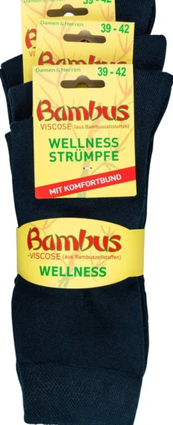 Bambus Wellness-Socken 39-42 Jeansblau 3 Paar